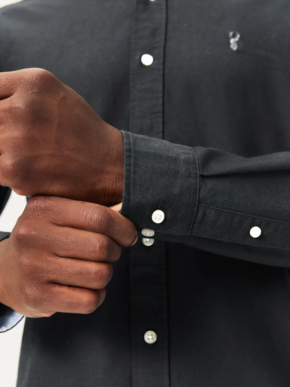 Formele Overhemden|Shirts*Next Antraciet - Slim Fit - Oxford-hemd met lange mouwen