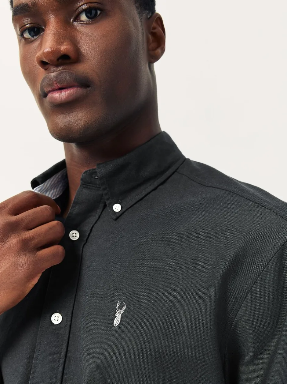 Formele Overhemden|Shirts*Next Antraciet - Slim Fit - Oxford-hemd met lange mouwen