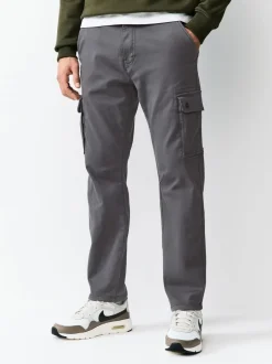Broeken En Chino's*Next - Slim Fit Motionflex Strech Cargo Trousers Antraciet