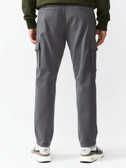 Broeken En Chino's*Next - Slim Fit Motionflex Strech Cargo Trousers Antraciet