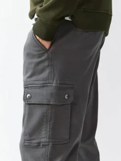 Broeken En Chino's*Next - Slim Fit Motionflex Strech Cargo Trousers Antraciet