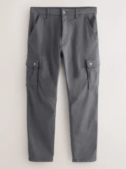 Broeken En Chino's*Next - Slim Fit Motionflex Strech Cargo Trousers Antraciet