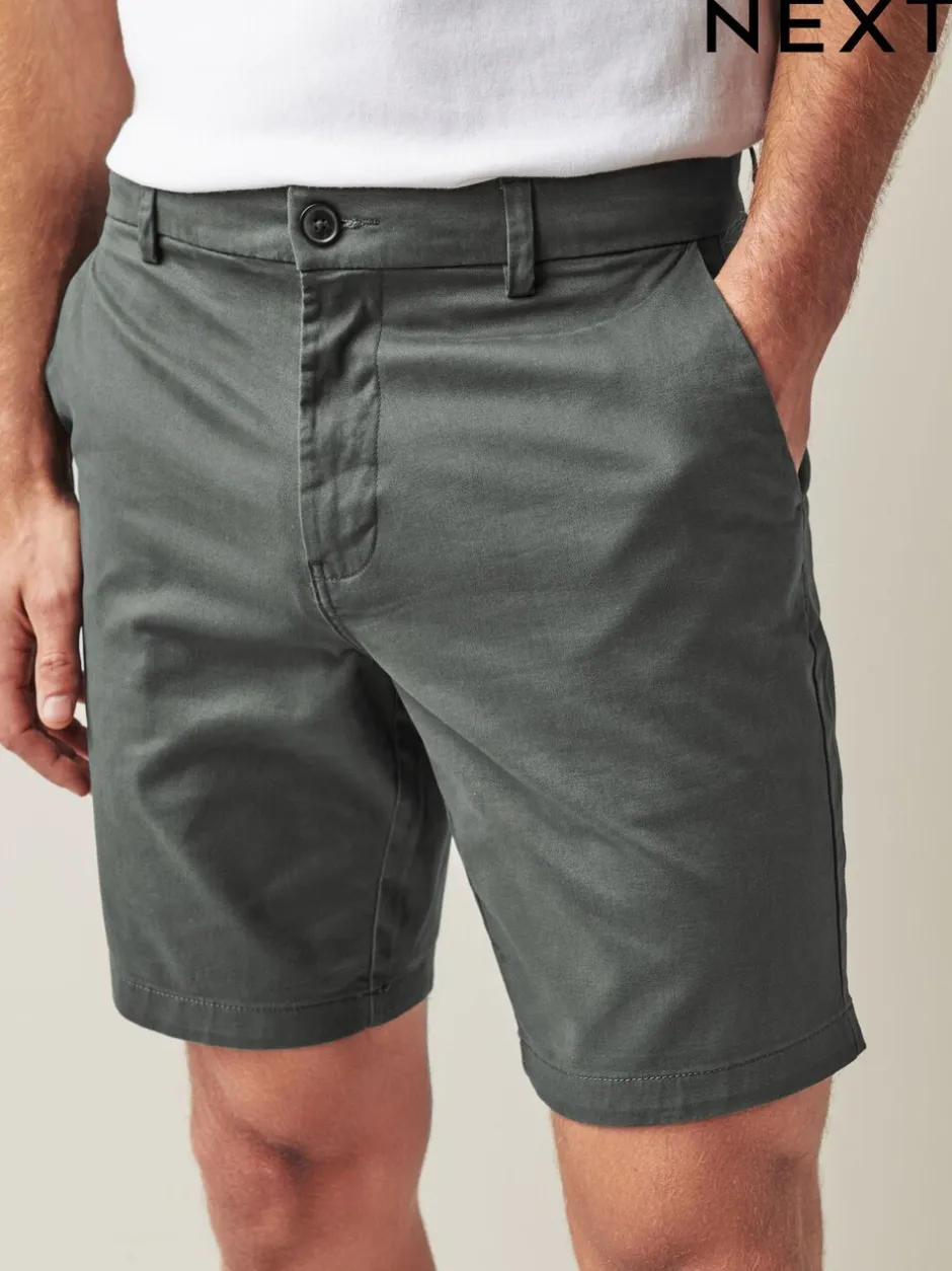 Shorts*Next Antraciet - Straight fit - Chinoshort met stretch