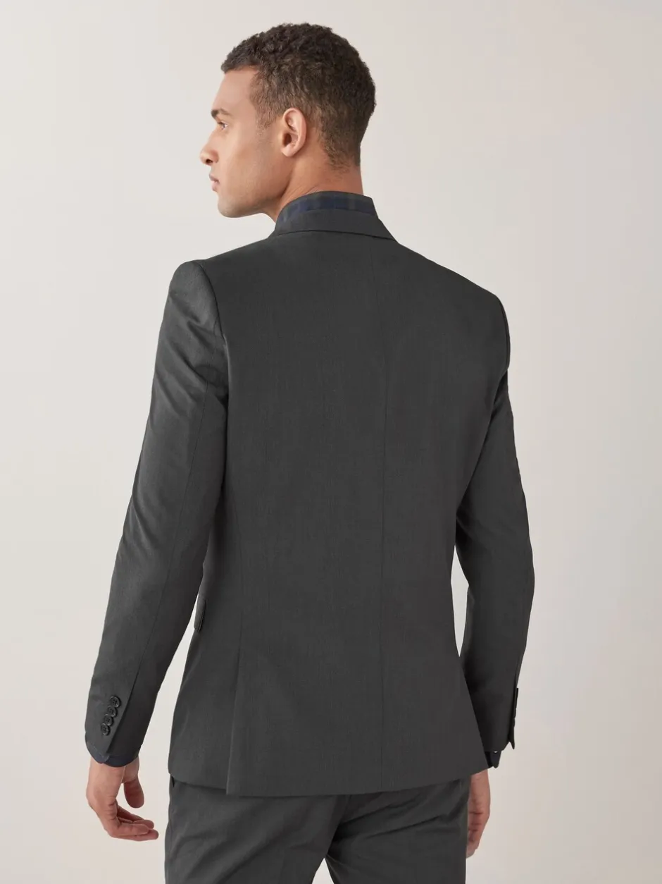 Blazers En Business-Jasjes|Pakken*Next - Strakke Pasvorm - Kostuum met twee knopen: colbert Antraciet