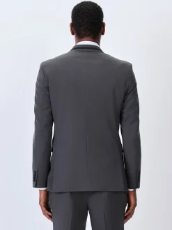 Smokings En Feestkleding*Next Antraciet - Strakke Pasvorm - Inset Lapel Detail Tuxedo Suit Jacket