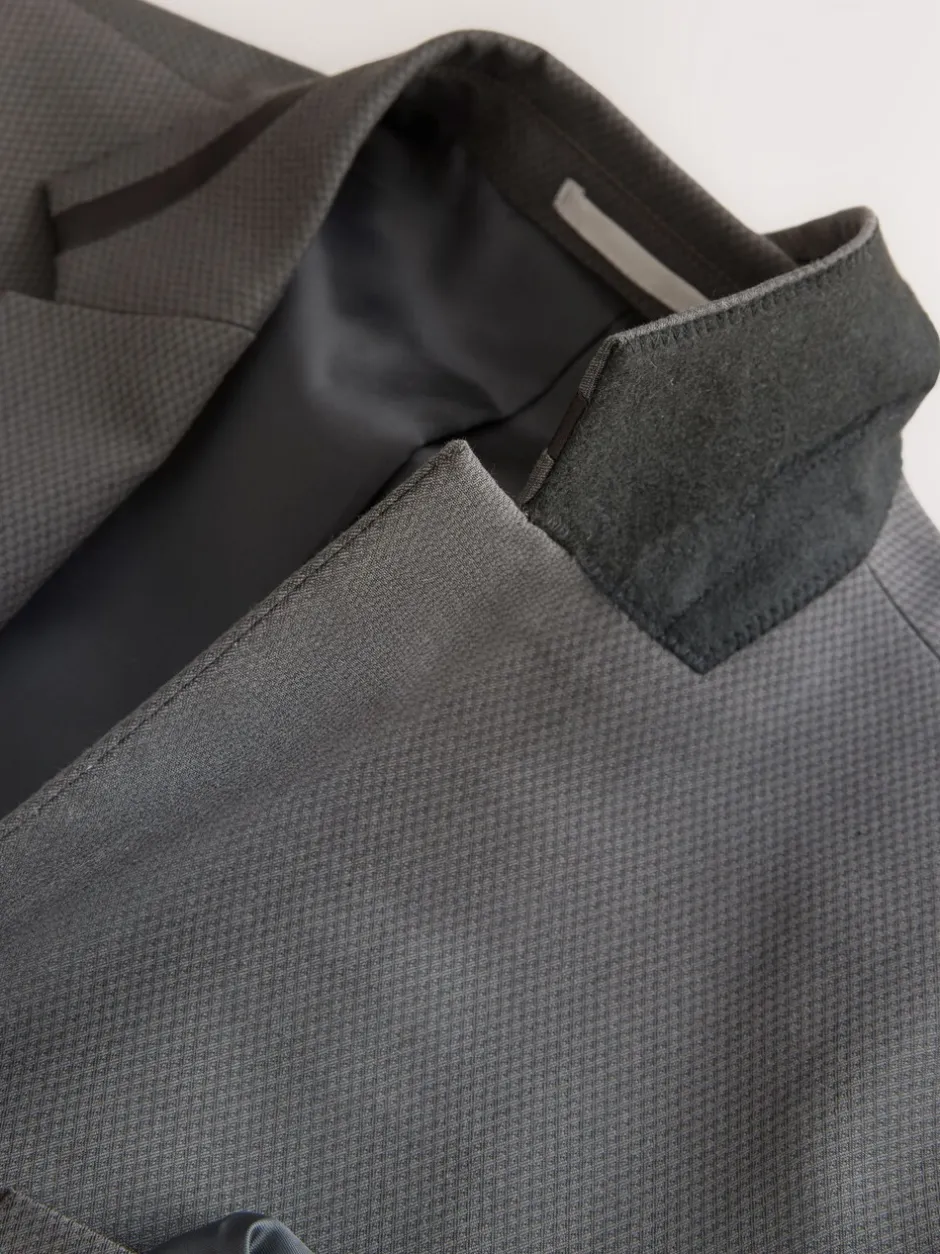 Smokings En Feestkleding*Next Antraciet - Strakke Pasvorm - Inset Lapel Detail Tuxedo Suit Jacket