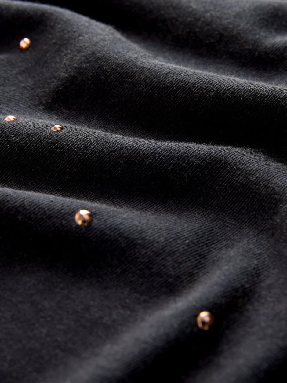 Tops En T-Shirts*Next Antraciet - Studded Embellished Crew Neck T-Shirt