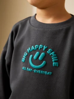 Truien En Breisels|Sweaters En Hoody´S|Next Antraciet - Sweatshirt met ronde hals en all-over print (3 mnd - 7 jr)