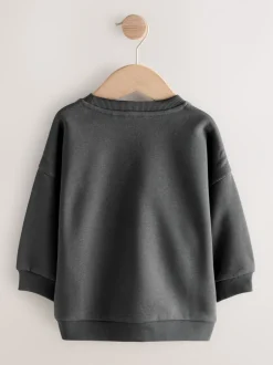 Truien En Breisels|Sweaters En Hoody´S|Next Antraciet - Sweatshirt met ronde hals en all-over print (3 mnd - 7 jr)