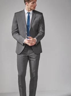 Blazers En Business-Jasjes|Pakken*Next - Tailored fit - Kostuum met twee knopen: colbert Antraciet