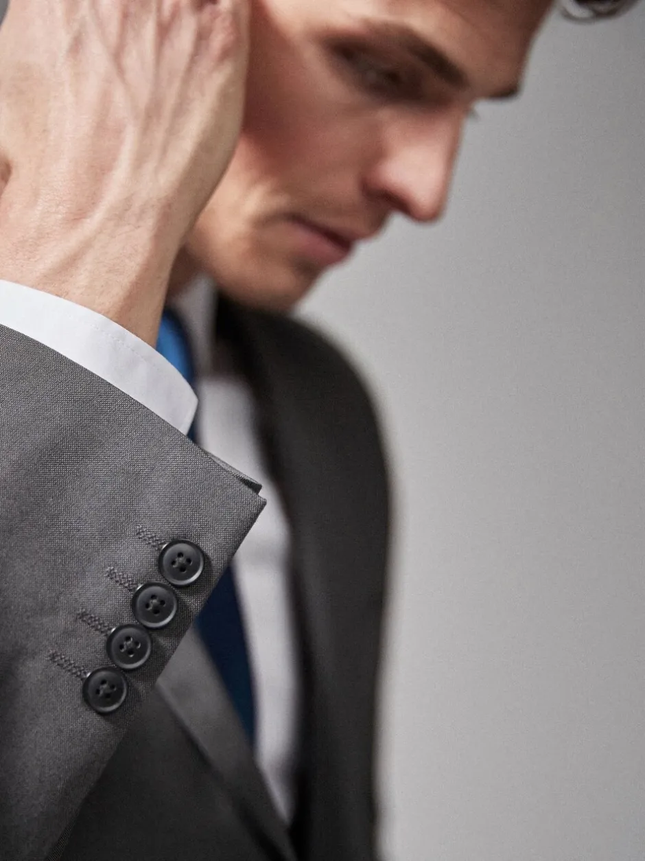 Blazers En Business-Jasjes|Pakken*Next - Tailored fit - Kostuum met twee knopen: colbert Antraciet