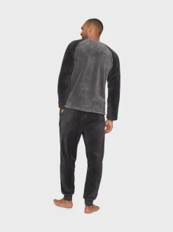 Pyjama's|Threadbare - Borg pyjamaset Antraciet