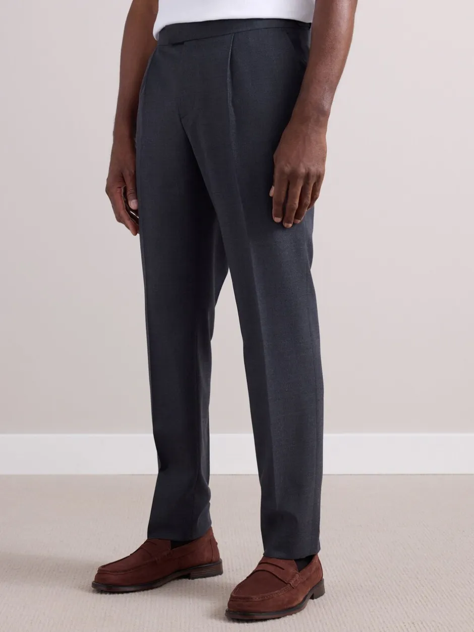 Formele Broek|Next - Wollen Rijke Slim Textuur Broek Met Zijverstellers Antraciet
