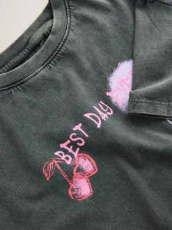 Tops|T-Shirts|Next Antraciet graffiti - Oversized T-shirt met grafische print (3-16jr)