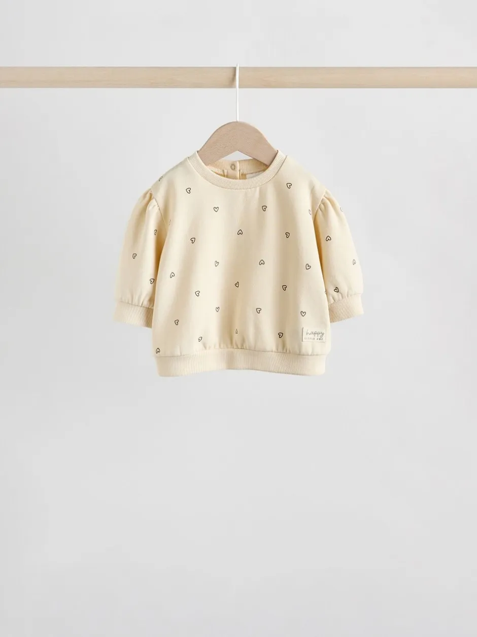 Sets En Combisets|Truien En Breisels*Next Antracietgrijs & Crème - Baby sweatshirt en joggingbroek 6 -delige set (0mnd -2jr) Antracietgrijs & Crème