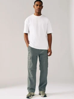 Broeken En Chino's*Next - Relaxed fit - Katoenen cargostretchbroek Antracietgrijs