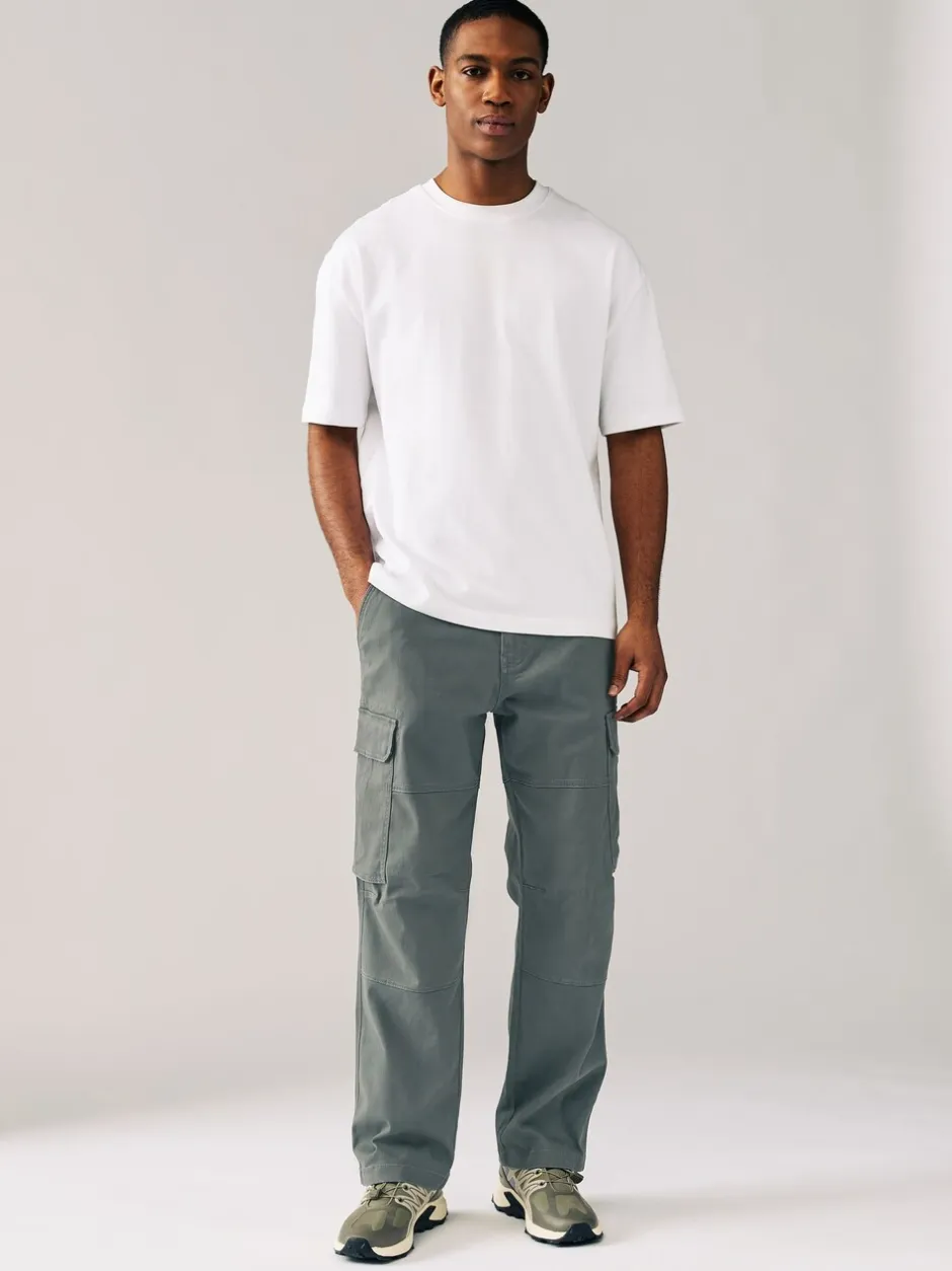 Broeken En Chino's*Next - Relaxed fit - Katoenen cargostretchbroek Antracietgrijs