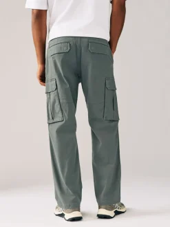 Broeken En Chino's*Next - Relaxed fit - Katoenen cargostretchbroek Antracietgrijs
