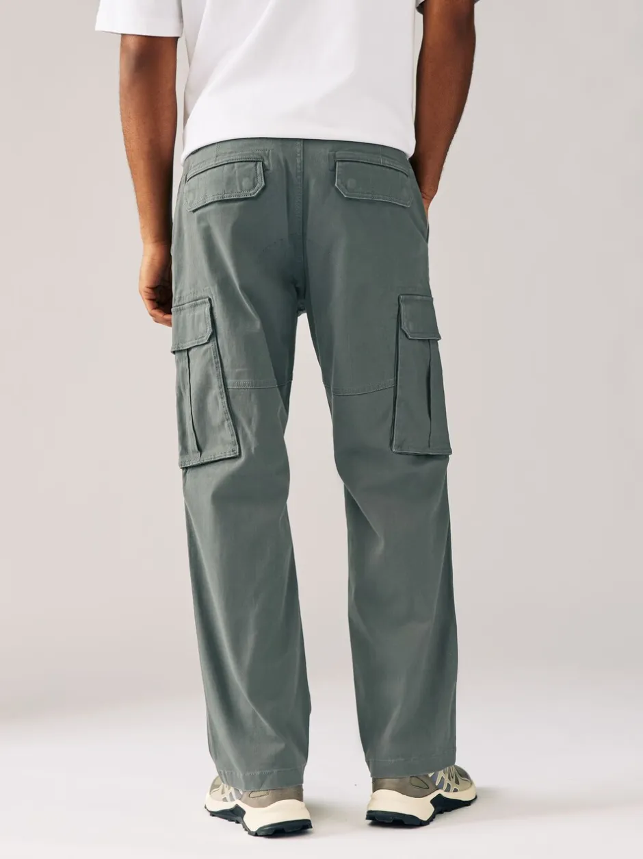 Broeken En Chino's*Next - Relaxed fit - Katoenen cargostretchbroek Antracietgrijs