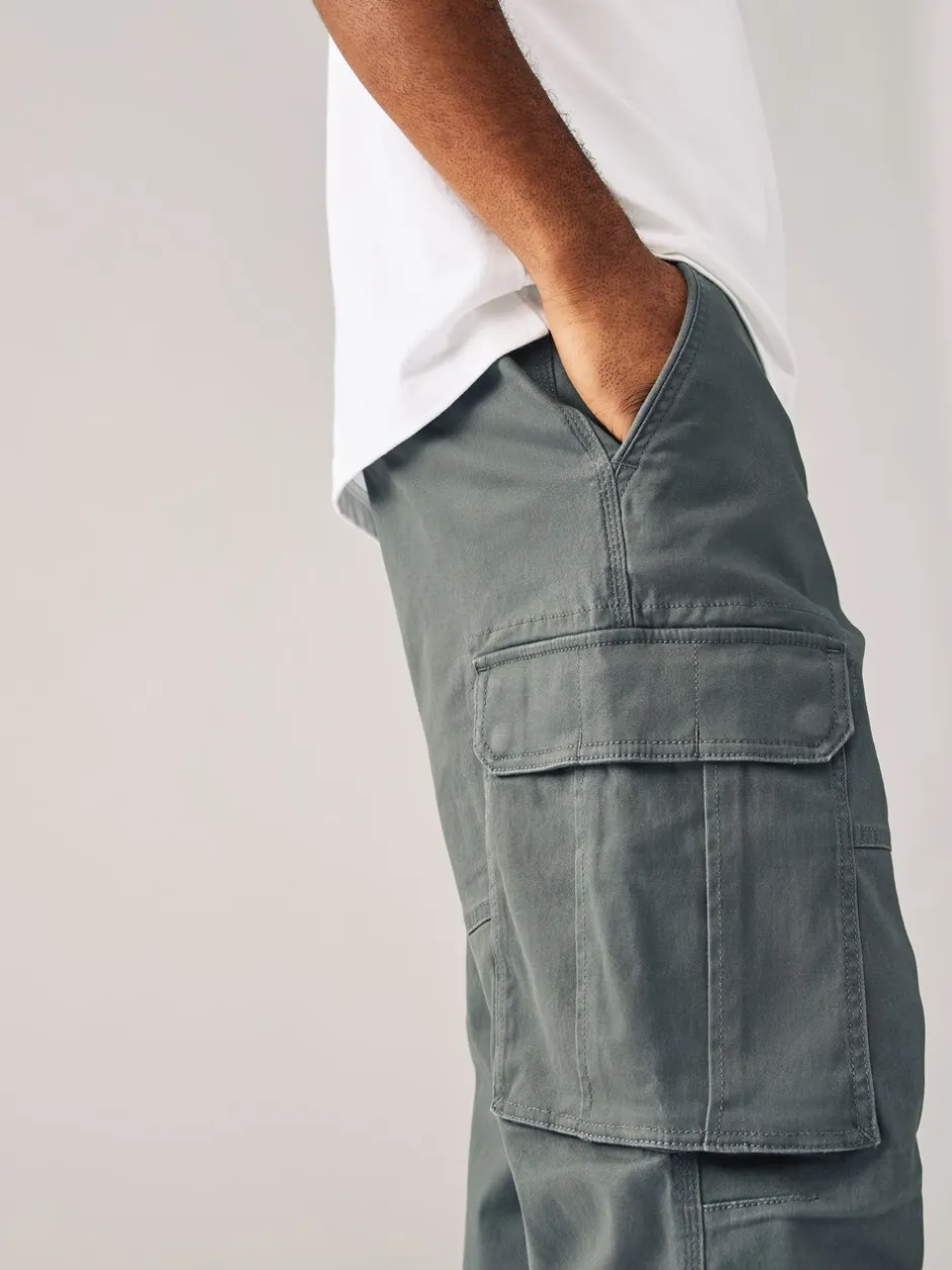 Broeken En Chino's*Next - Relaxed fit - Katoenen cargostretchbroek Antracietgrijs