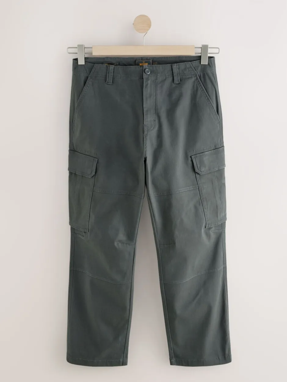 Broeken En Chino's*Next - Relaxed fit - Katoenen cargostretchbroek Antracietgrijs