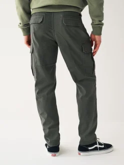 Broeken En Chino's*Next Antracietgrijs - Slim Fit - Katoenen cargostretchbroek