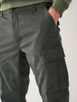 Broeken En Chino's*Next Antracietgrijs - Slim Fit - Katoenen cargostretchbroek