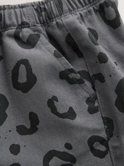 Broeken En Chino's|Next Antracietgrijs luipaardprint - Wijde broek met elastische taille (3mnd-7jr)