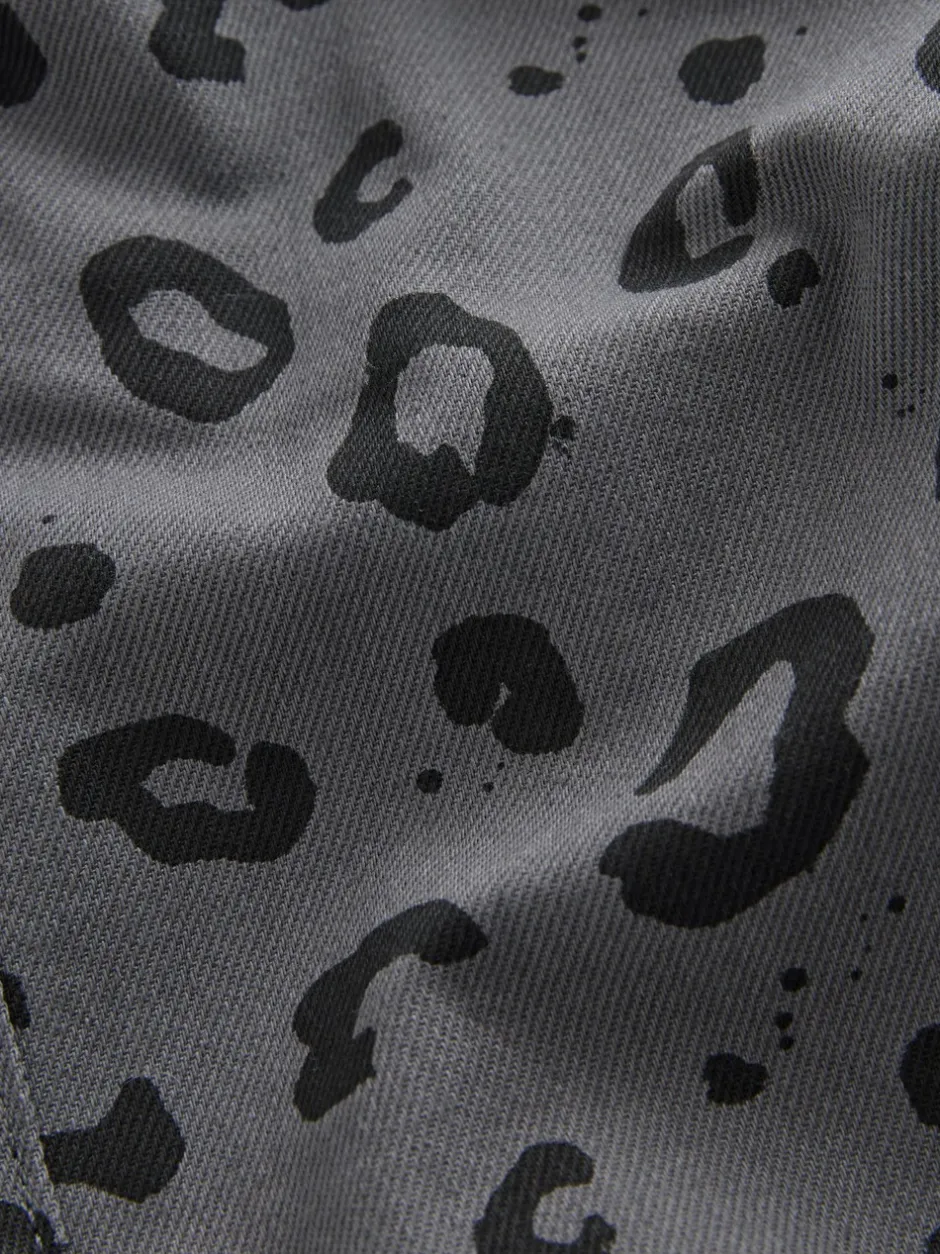 Broeken En Chino's|Next Antracietgrijs luipaardprint - Wijde broek met elastische taille (3mnd-7jr)