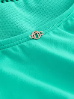 Badkleding|Next - Hoogsluitend ondersteunend badpak met buikcorrigerend effect Aquagroen