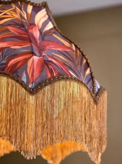 Lampenkappen|Verlichting|Next Arabella Fringed Easy Fit Pendant Light Shade Donker met bloemenprint