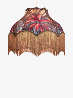 Lampenkappen|Verlichting|Next Arabella Fringed Easy Fit Pendant Light Shade Donker met bloemenprint