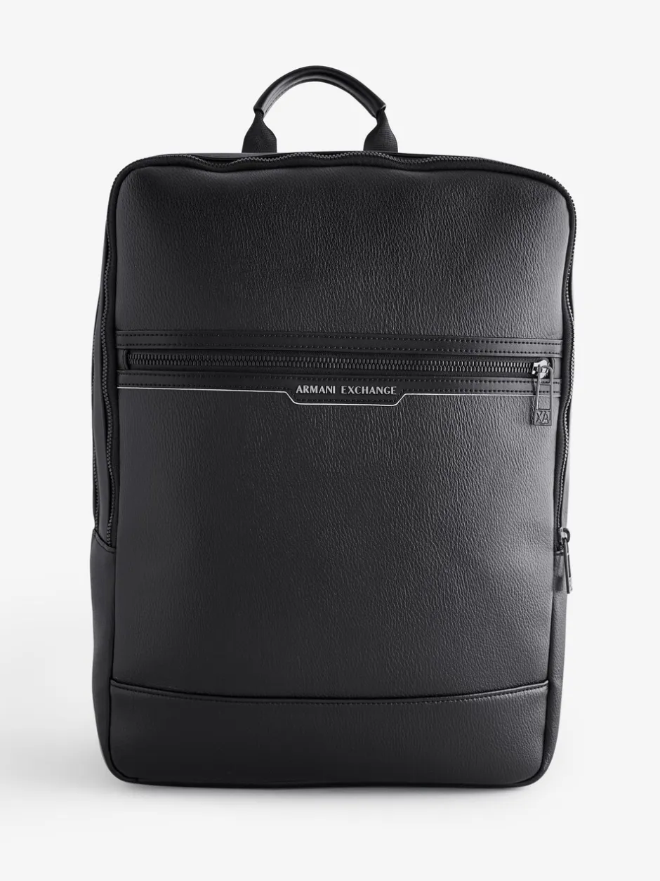 Tassen|Armani Exchange Logo Black Backpack