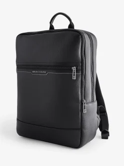 Tassen|Armani Exchange Logo Black Backpack