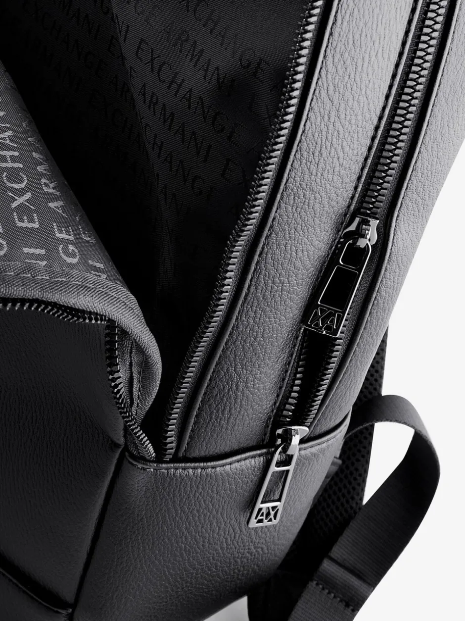 Tassen|Armani Exchange Logo Black Backpack