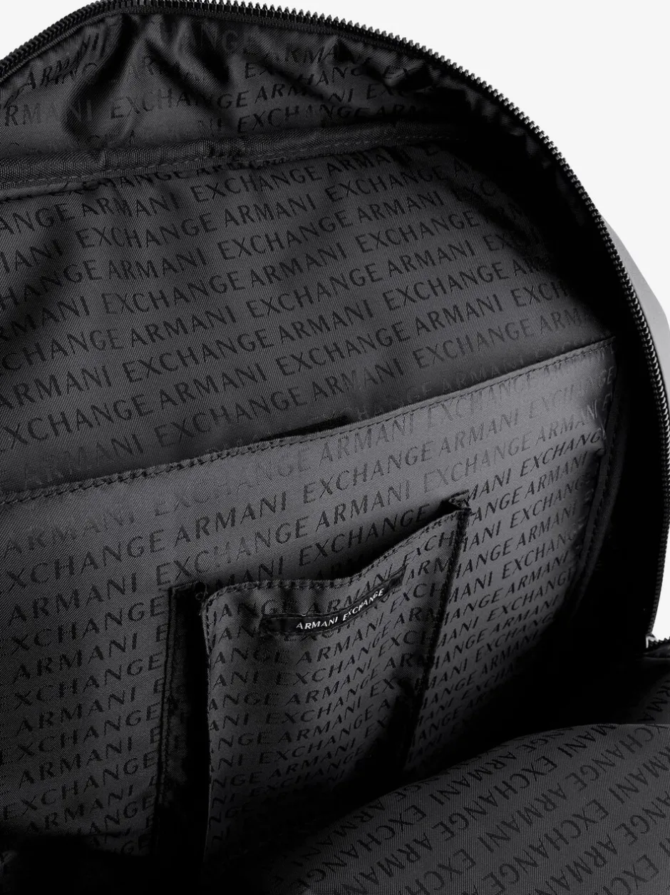 Tassen|Armani Exchange Logo Black Backpack