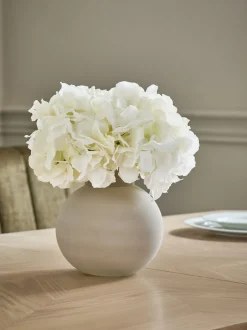Kunstbloemen|Next Arrangement met kunsthortensia in grote grijze glazen vaas