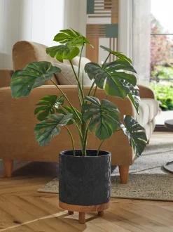 Kunstbloemen|Next Artificial Monstera Plant In Black Bronx Planter