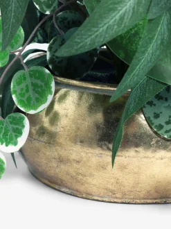 Kunstbloemen*Next Artificial Plant in Metal Bowl