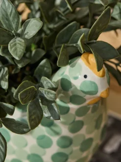Kunstbloemen*Next Artificial Plant In Spotted Ceramic Chicken Planter