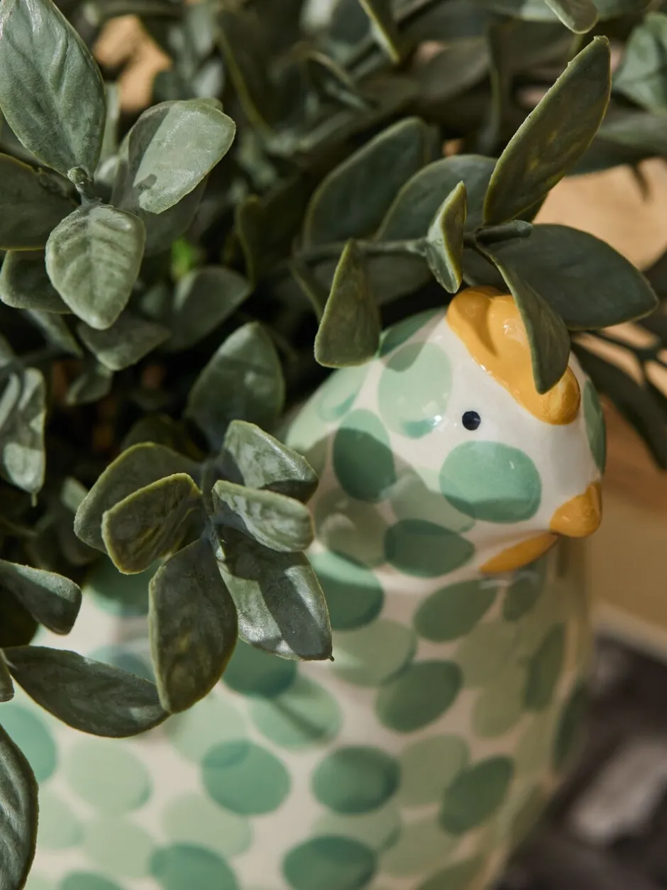 Kunstbloemen*Next Artificial Plant In Spotted Ceramic Chicken Planter