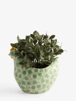 Kunstbloemen*Next Artificial Plant In Spotted Ceramic Chicken Planter