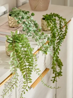 Kunstbloemen|Next Artificial Trailing Plants In Mini Gold Hex Pots