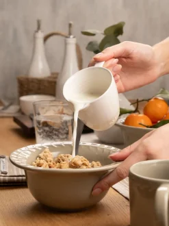 Eetservies En Pastaschalen*Artisan Street 12 Piece Leaf Stone Dinner Set
