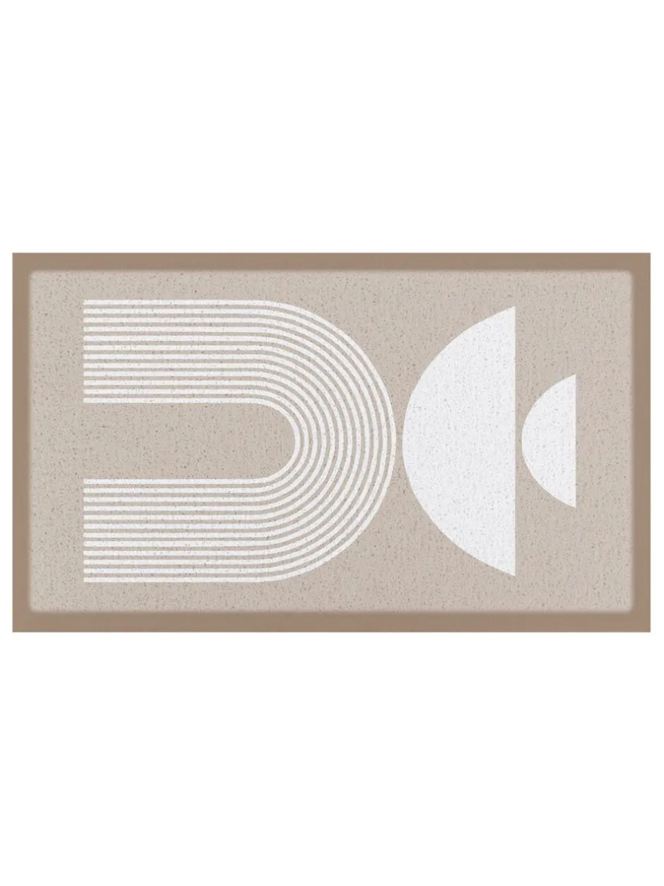 Deurmatten*Artsy Mats Beige Halve Maan Abstracte Binnen- en Buitendeurmat