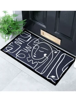 Deurmatten*Artsy Mats Face Lines Abstract Indoor Outdoor Doormat