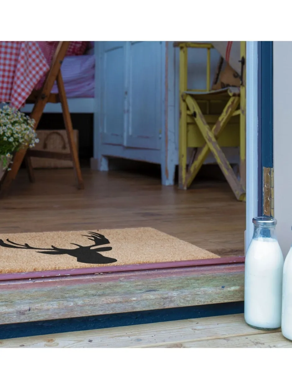 Deurmatten|Artsy Mats Stagshead deurmat met hertenkopprint