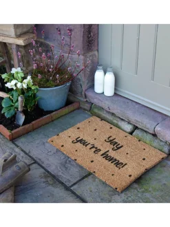 Deurmatten|Artsy Mats Yay You're Wonen Spotty Deurmat