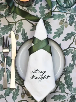 Tafellinnen En Placemats |Avalon Home Avalon Wonen Set van 4 Manners Collectie 100% katoenen servetten in geschenkdoos