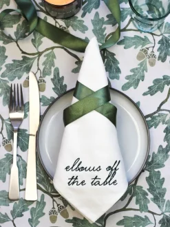 Tafellinnen En Placemats |Avalon Home Avalon Wonen Set van 4 Manners Collectie 100% katoenen servetten in geschenkdoos
